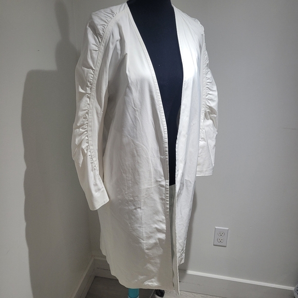 Dries Van Noten Women's Open Front Jacket L White Designer Avant Garde Minimal - Picture 2 of 11